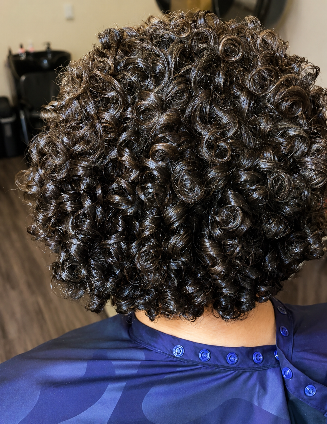 After — finished rod set curls